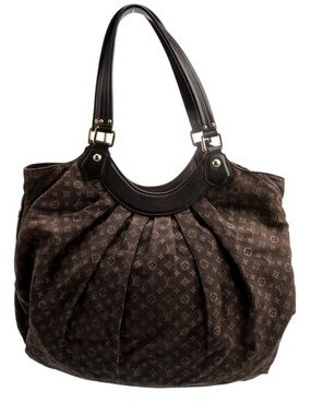 Louis Vuitton Dark Brown Monogram Pleated Tote Bag